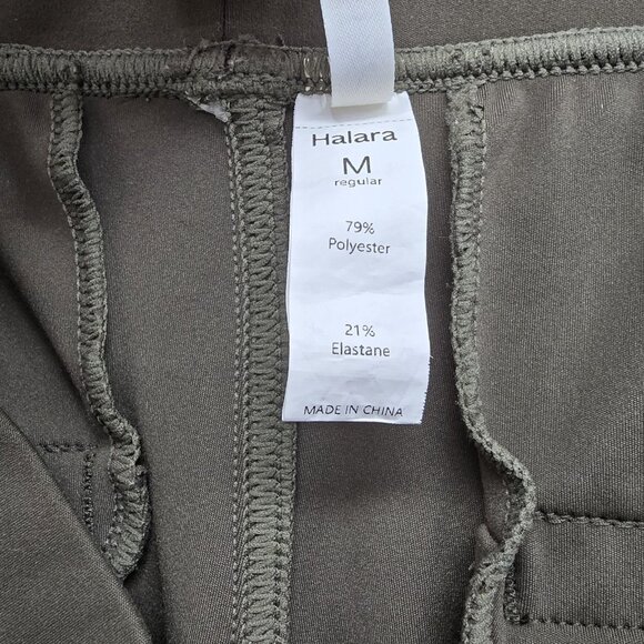 Halara Pleated High Waist Wide Leg Pull On Stretch Pants Size Medium Green EUC - Picture 4 of 10